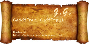Gadányi Györgyi névjegykártya